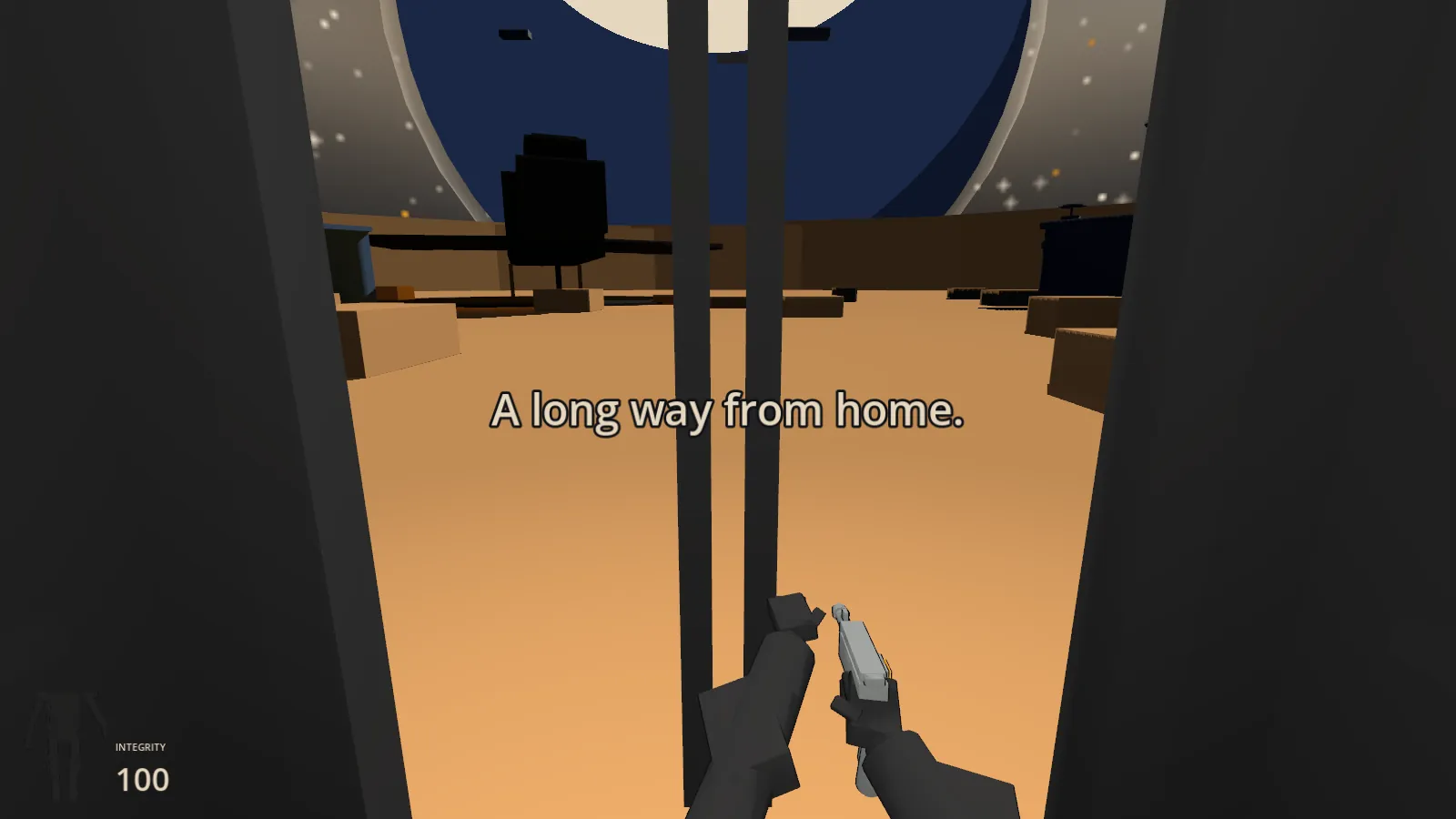 Grok S3 arrival frame with caption A long way from home